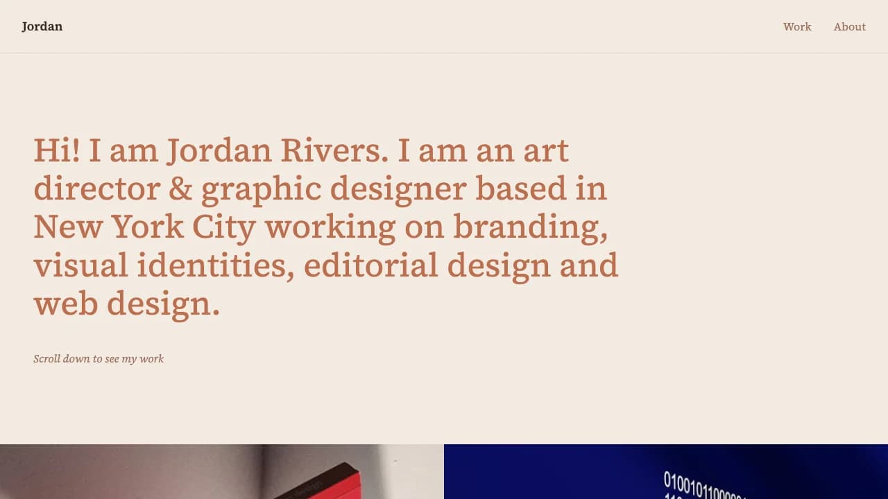 Screenshot of Gallery Showcase Graphic Designer Portfolio